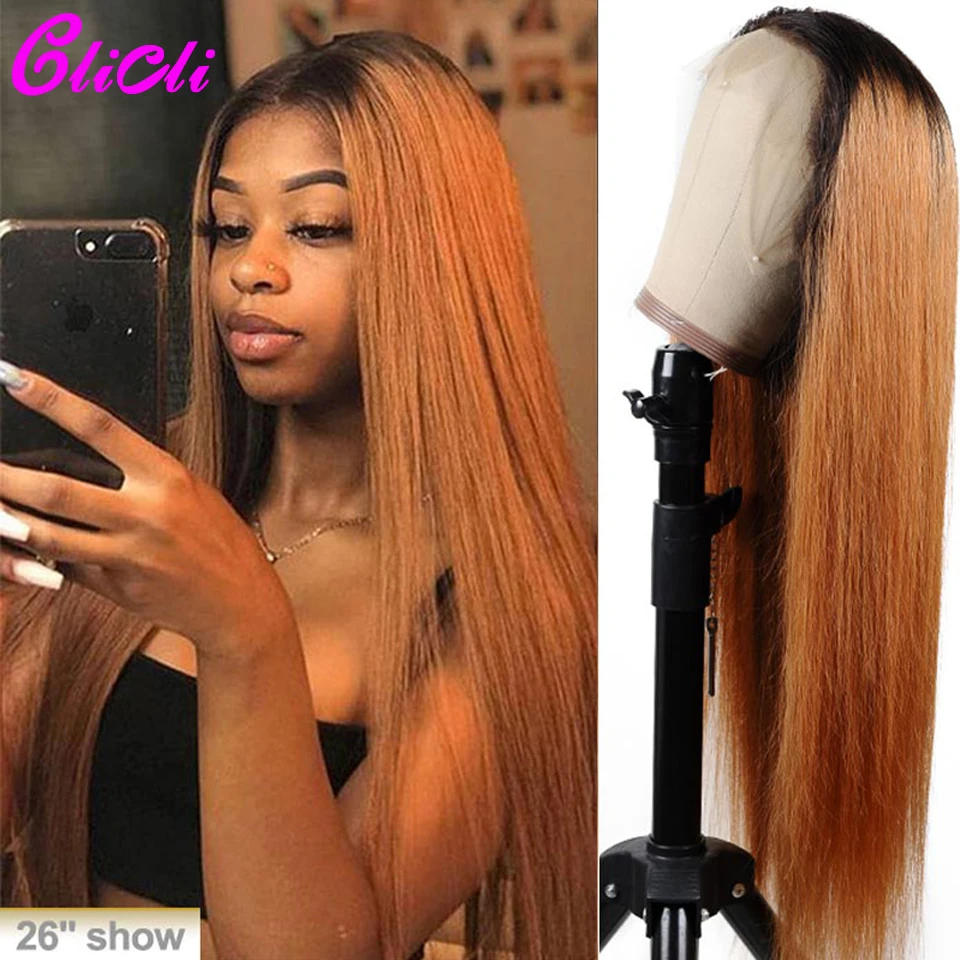 Brazilian Ombre Blonde Lace Front Wig Human Hair 1B 27 30 Burgundy Lace Front Wig 13x4 Lace Frontal Wig Bone Straight Hair Wig