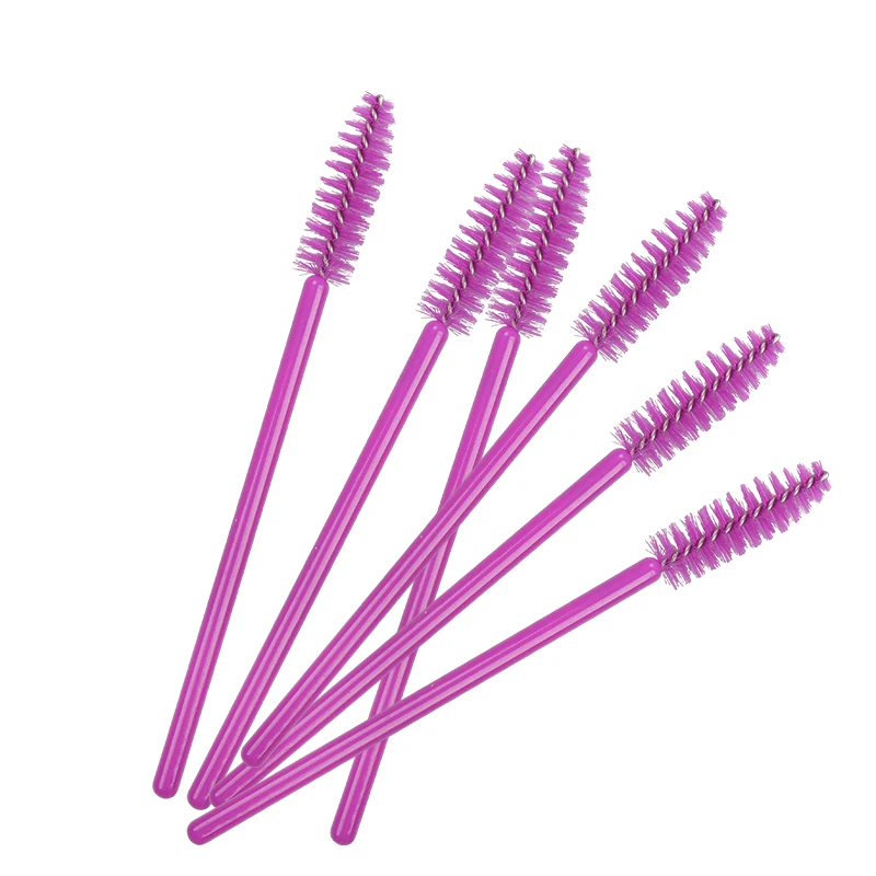 full purple red 50 шт./лот, одноразовые нейлоновые палочки для туши, голубые, золотые, розовые, красные ручки, кисти для ресниц, кисти для макияжа, инструменты для наращивания ресниц - Handle Color: full purple red