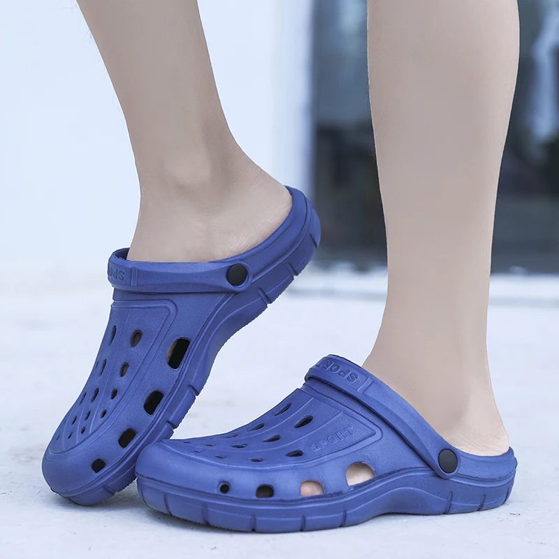 PULOMIES Summer Men Women Slippers Lovers Clogs Outdoor Garden Shoes Male Pool Sandals Bathroom Flip Flops Mules Beach Slippers