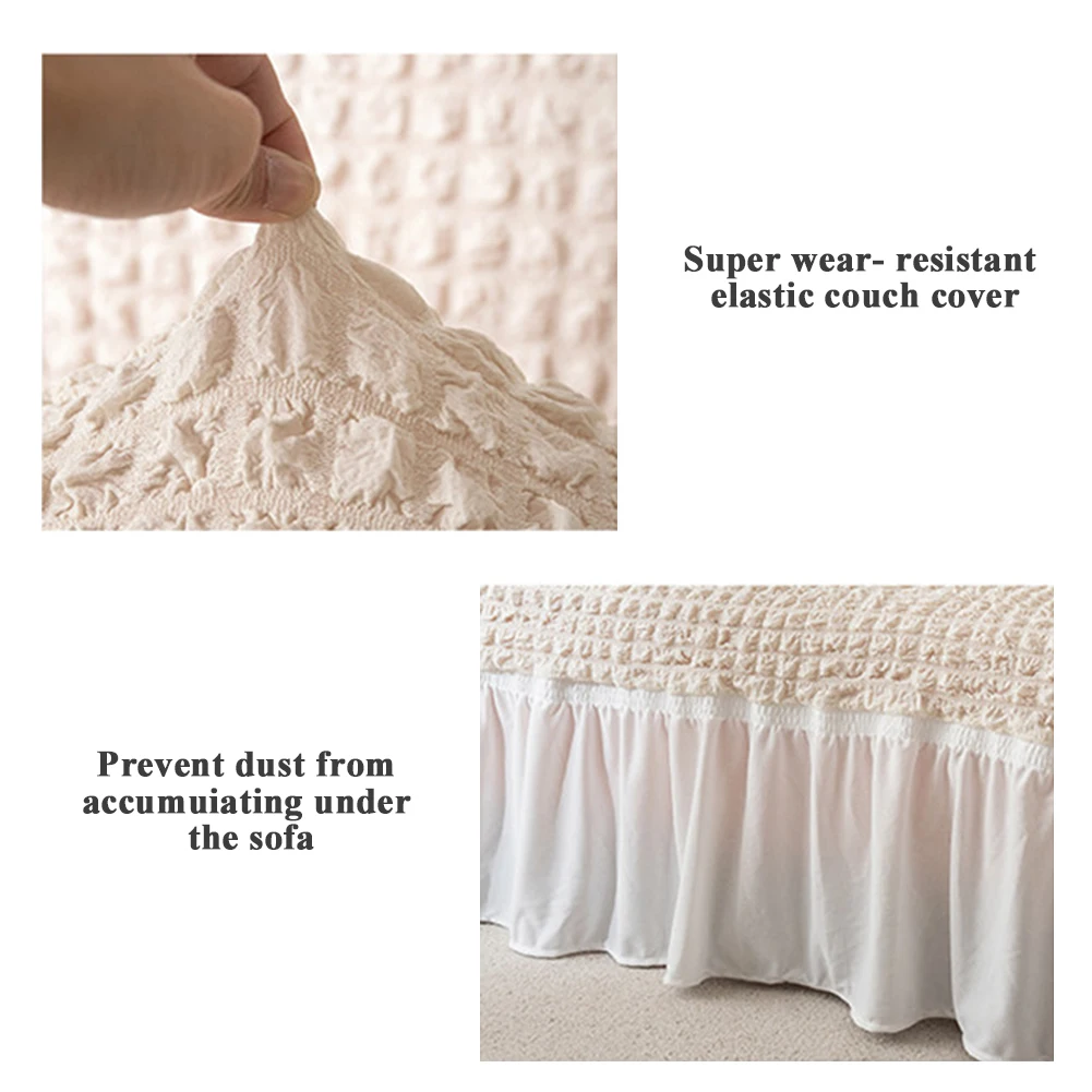 Settee Slipcover эластичный стрейч чехол для дивана пылезащитный полный охват мебель протектор Универсальный оборками съемный мягкий диван