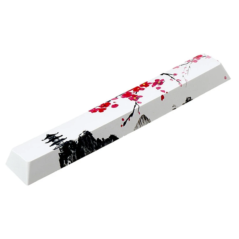 Five-Sided Dyesub 6.25U Novelty Keycap PBT Pagoda Plum Blossom Space Bar