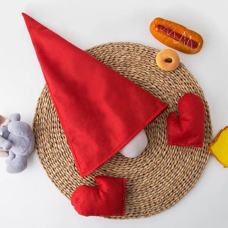 Christmas Tree Topper Set Portable Cute Christmas Tree Dress Up Set With Hat Nose Gloves