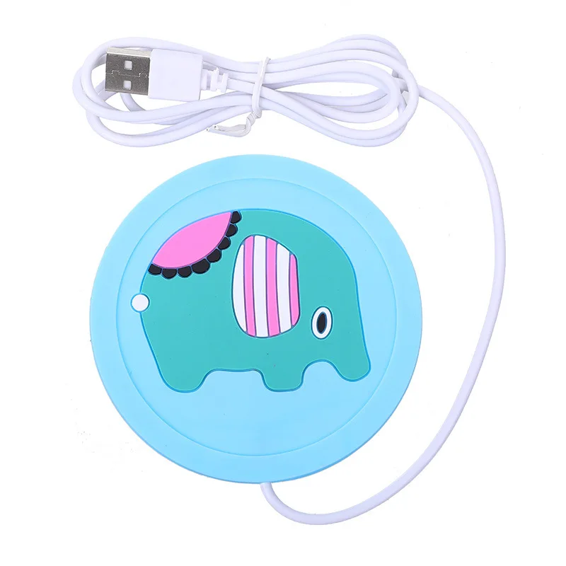 USB Heat Warmer Cartoon Silica Gel Heating Cup Pad Portable USB Milk Tea Thermal Insulation Cup Pad Anti-skid Silica Gel Tablemat Gift