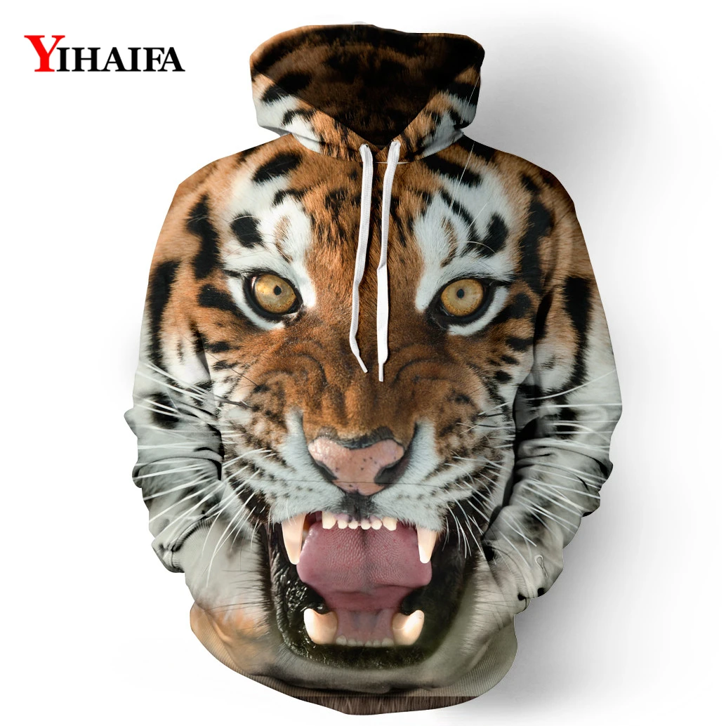 

Tiger Printed Hoodies Men 3d Hoodie Brand Sweatshirts Boy Jackets Quality Male Pullover Tracksuits Animal Streetwear Out Coat