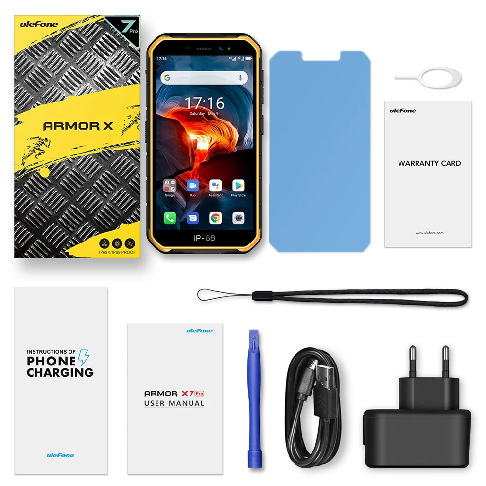 Ulefone Armor X7 Pro Cell Phone 4GB RAM Android10 Smartphone ip68 Rugged Waterproof Mobile Phone 4G LTE 2.4G/5G WLAN NFC Phone