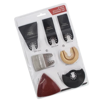 

16Pcs Multitool Blades Quick Release Kit Multifunction Metal Saw Oscillating Power Tools for Wood Metal Sanding Grinding Cutting