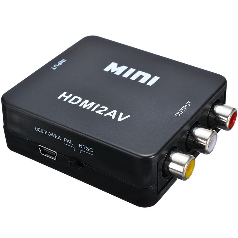 

New HDMI to AV Adapter Converter 1080P CVBS 3RCA Converter High Quality Composite Video Audio Converter Box For TV