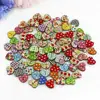 18mm 100 Pcs Multi-Color 2 Holes DIY Heart Shaped Decorative Button DIY Wood Buttons for Sewing Clothing Crafts - Image 3