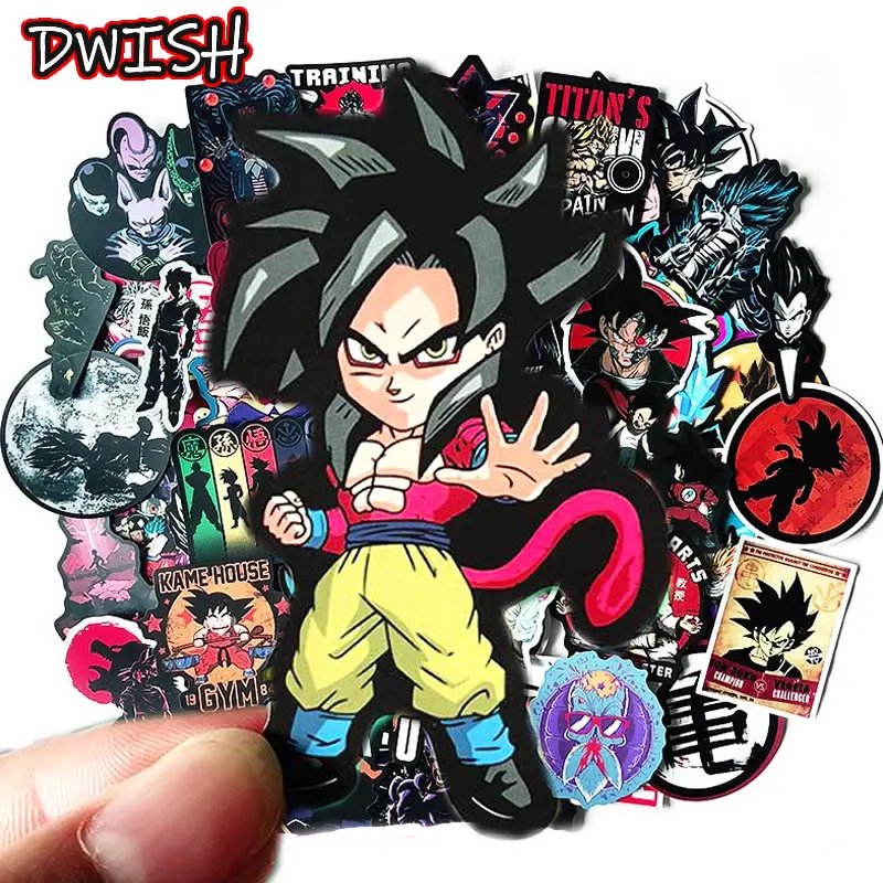 

100pcs/Pack Cartoon Waterproof PVC Anime DRAGON BALL Stickers Skateboard Suitcase Motorcycle Guitar Graffiti Sticker Kids Toy