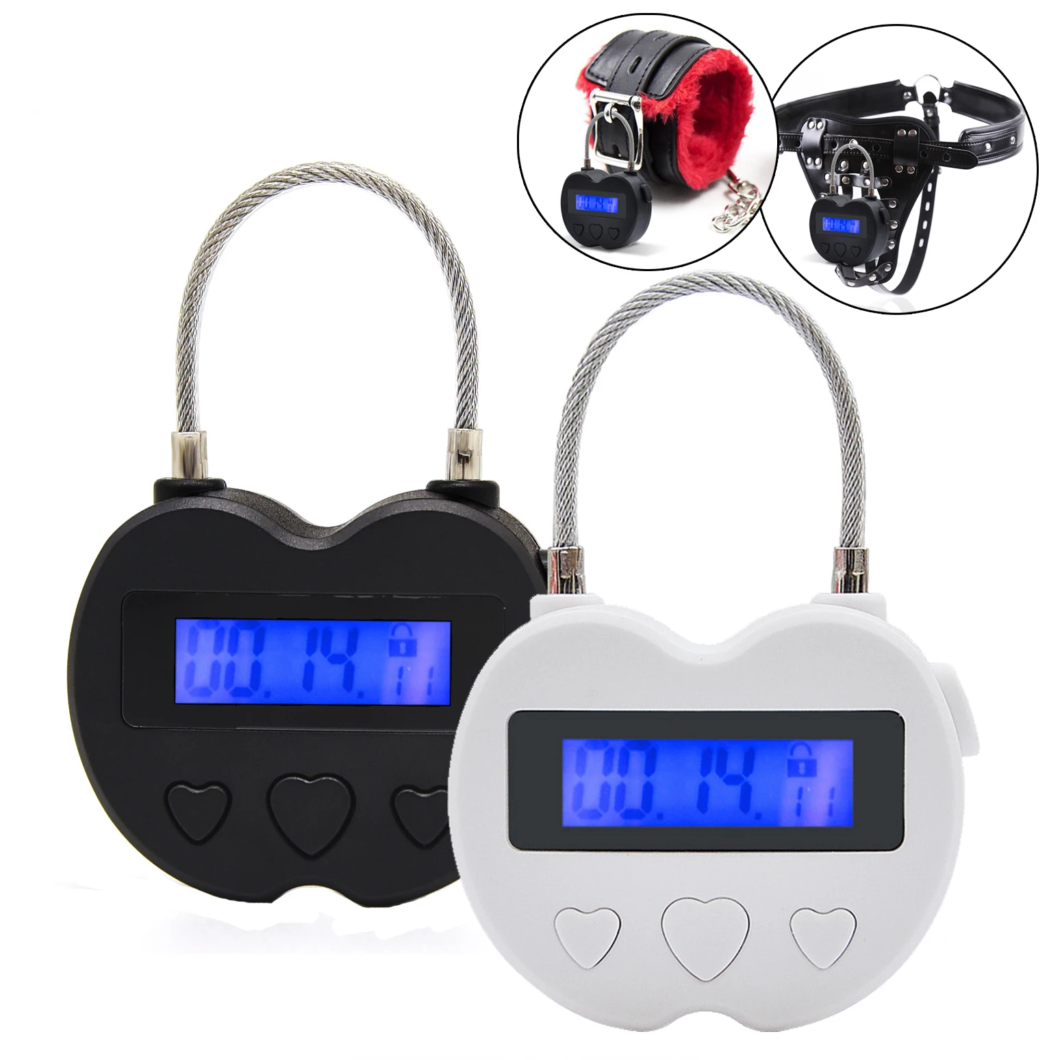 

New Time Lock Fetish Handcuffs Mouth Gag Electronic Timer Bdsm Bondage Restraints Chastity Couples Toys Adult Game Bondage Lock