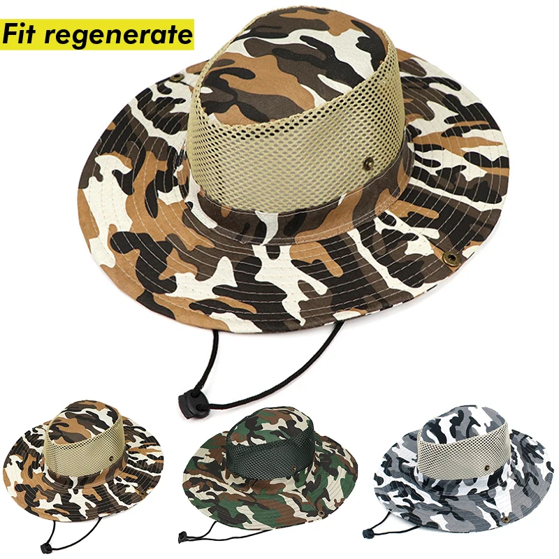 

Fishing Cap Camping Hiking Jungle Hunting Bucket Hat For Outdoor Face Neck Cover UV Protection Quick-drying Windproof