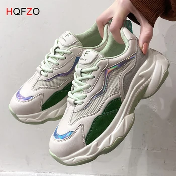 

HQFZO High Quality Comfy Breathable Mesh Air Basketball Shoes Trainers Chunky Heels Women Platform Sneakers Casual Female Shoes
