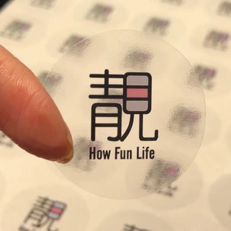 Custom Stickers 100PCS 2-15cm Customized LOGO Favors Boxes Labels Text Photo Wedding Kraft Clear Gold