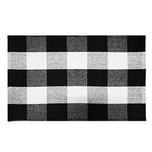Cotton Buffalo Plaid Rugs,Buffalo Check Rug,23.6Inch x35.4Inch,Checkered Outdoor Rug,Outdoor Plaid Doormat For Kitchen/Bathroom/