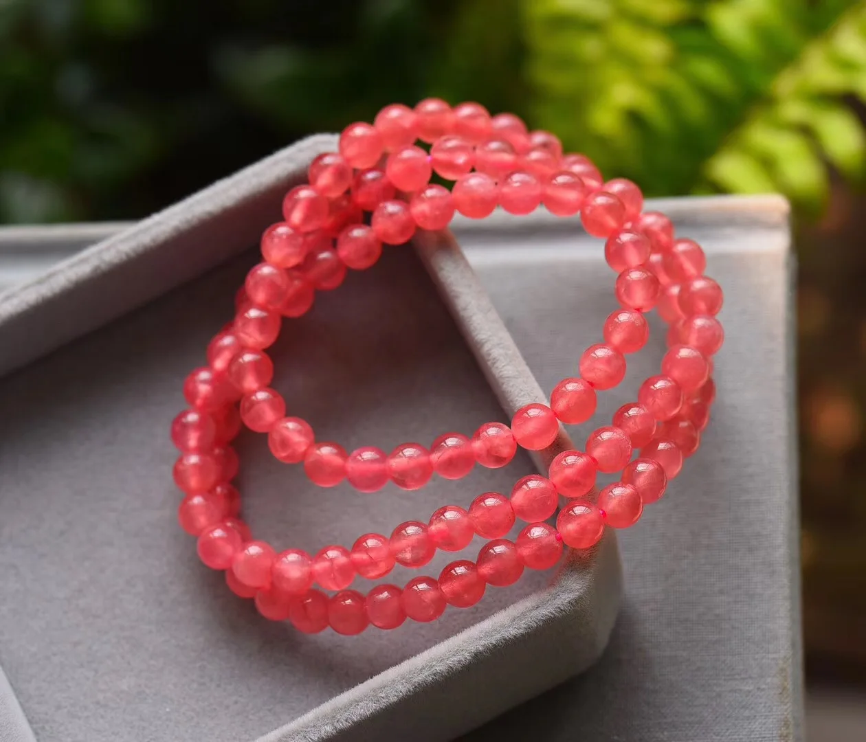 

Natural Rhodochrosite Three-loop Buddha Beads Bracelets Color Ruddy Ice tou ti Crystal Clean Moist Exquisite Fashion Simple