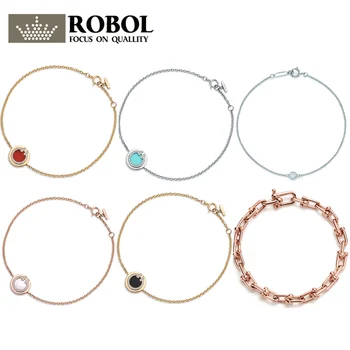 

High Quality Original 925 Sterling Silver TIF Classic Bracelet with Original Engraved Fashion Jewelry Free Shipping Wholesale