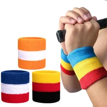 

1 Piece Basketball Sports Bracelet Striped Towel Bracelet Sweat Belt Badminton Board Tennis Wrist Carpal Tunnel Support Belt