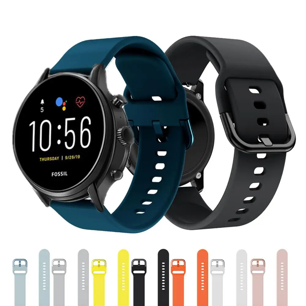 Bracelet Fossil Silicone-Strap Smart-Watchband Julianna Gen4 43mm/q-Explorist 5-Carlyle