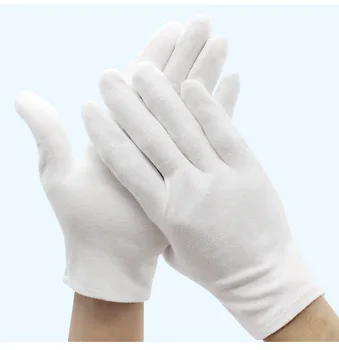 

12 Pairs Pure Cotton Gloves Wear-Resistant Thicken Man White Gloves S/M/L Cotton Gloves Work Gloves Wear-Resistant