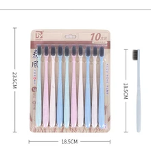 10 шт./партия Экологичная пшеничная соломенная зубная щетка для чистки зубов мягкий тонкий наконечник Binchotan щетка с древесным углем щетка для зубов для взрослых