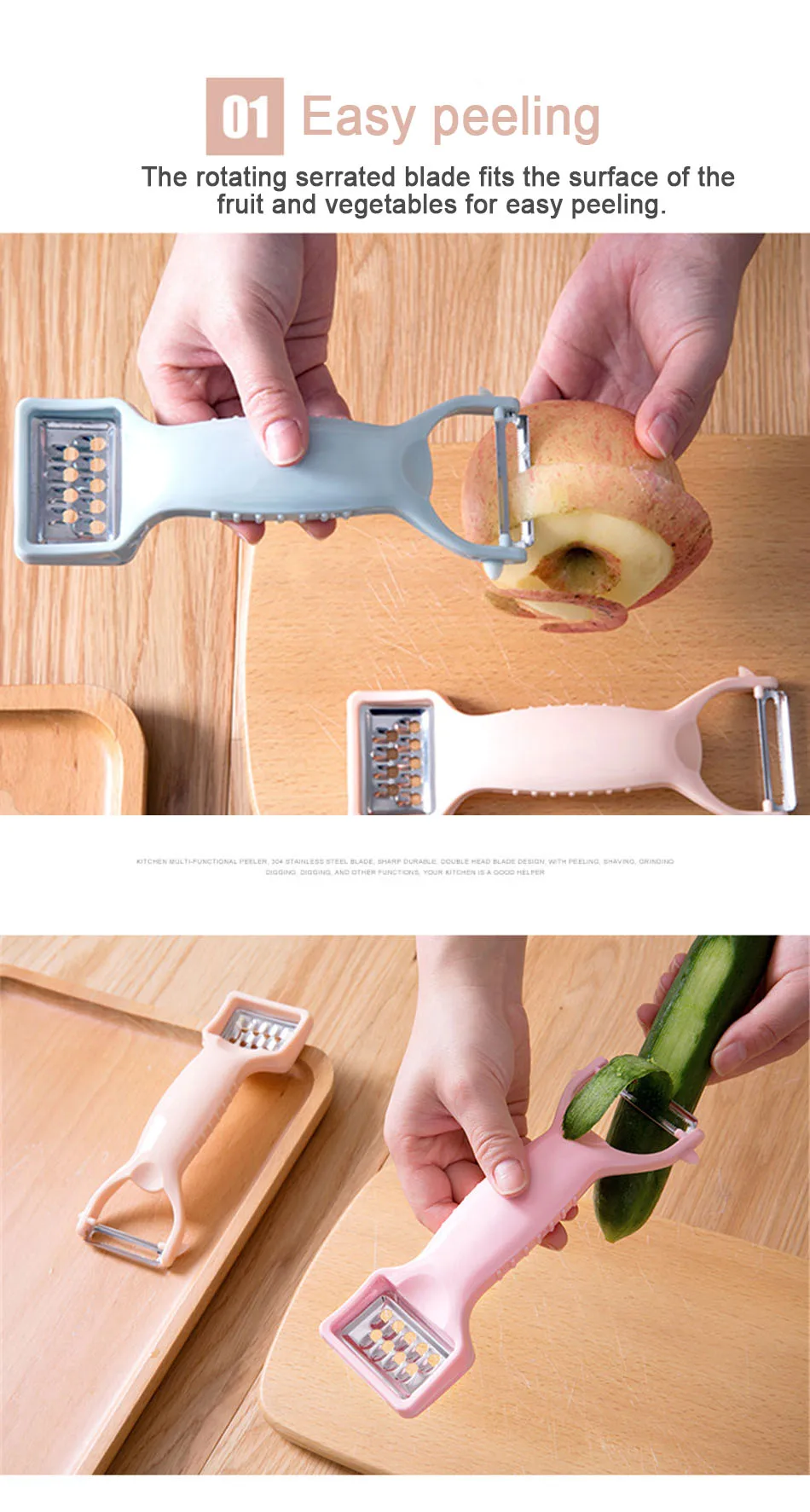 Multifunctional Peeler Garlic Press Vegetable Fruit Potato Carrot Peeler Grater Turnip Cutter Slicer Durable Kitchen Accessories