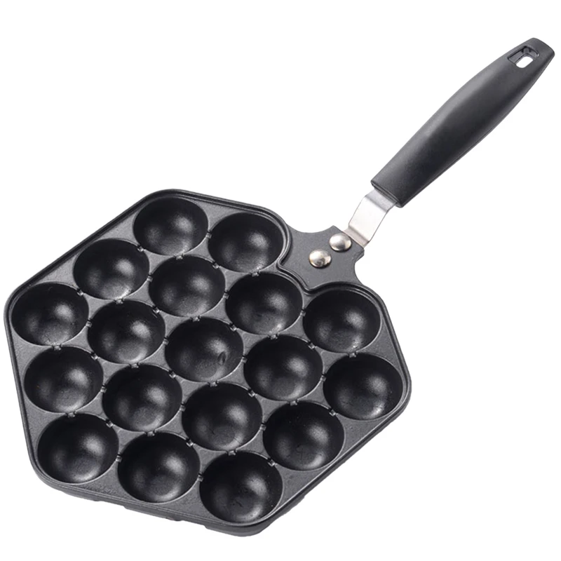 

ABUI-Aluminum Alloy Takoyaki Pan Takoyaki Maker 18 Holes Chibi Maruko Machine Baking Forms Mold Pan Octopus Baking Machine
