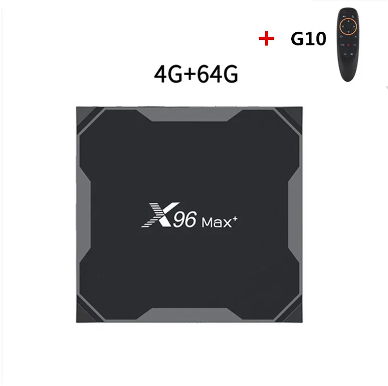 4G-64G-G10 X96 MAX Plus Android 9,0 ТВ-приставка 4 Гб ОЗУ 64 Гб ПЗУ Amlogic S905X3 64-разрядный четырехъядерный процессор 2,4G/5 ГГц двойной WiFi BT4.0 4K смарт-приставка - Цвет: 4G-64G-G10