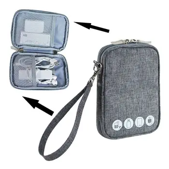 

15*11*2cm mobile phone charger bag Data cable mobile hard disk storage bag Multi-function data product storage bag