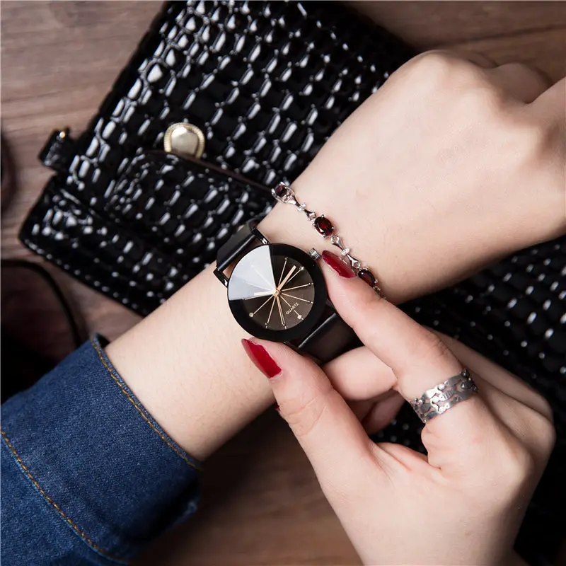 

SMT Simple South Korea-Style Leather Strap Watch Students Trend New Style Couple Watch Fashion Quartz Couple Watch Men And Women