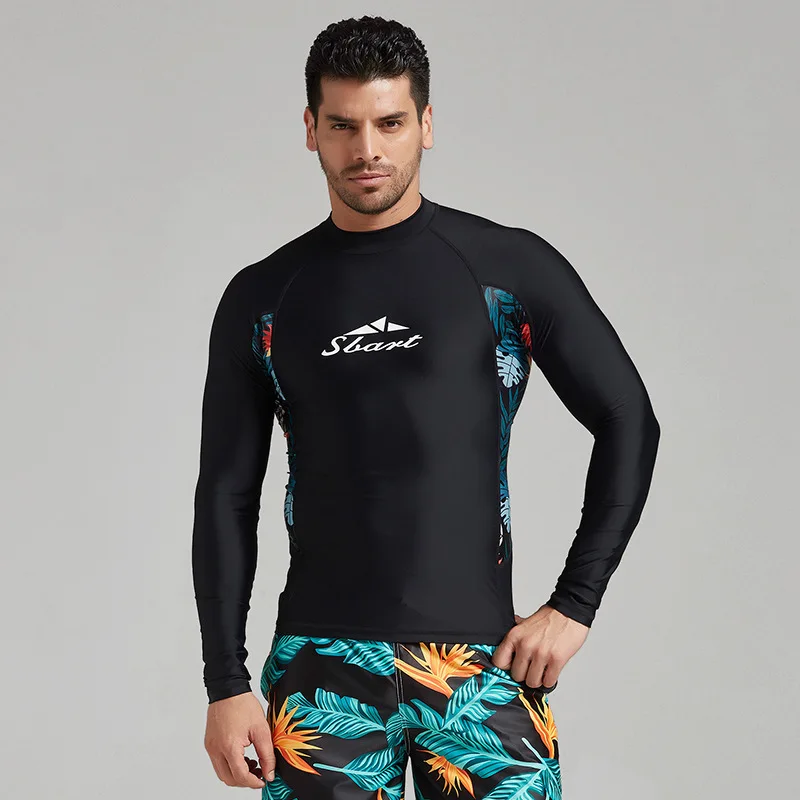 SBART, лайкра, Рашгард для серфинга, Мужской Топ, кожа акулы, водонепроницаемый, с длинным рукавом, купальный костюм, солнцезащитный, Рашгард, для серфинга, футболка, защита для серфинга - Цвет: 7066