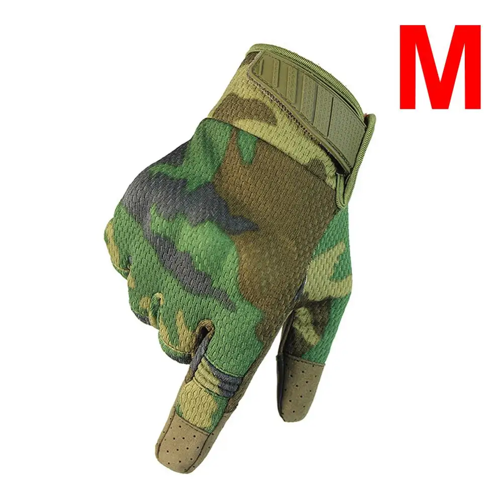 Camouflage M Size Перчатки для езды на велосипеде с сенсорным экраном, перчатки для езды на мотоцикле, Нескользящие дышащие спортивные перчатки - Цвет: Camouflage M Size