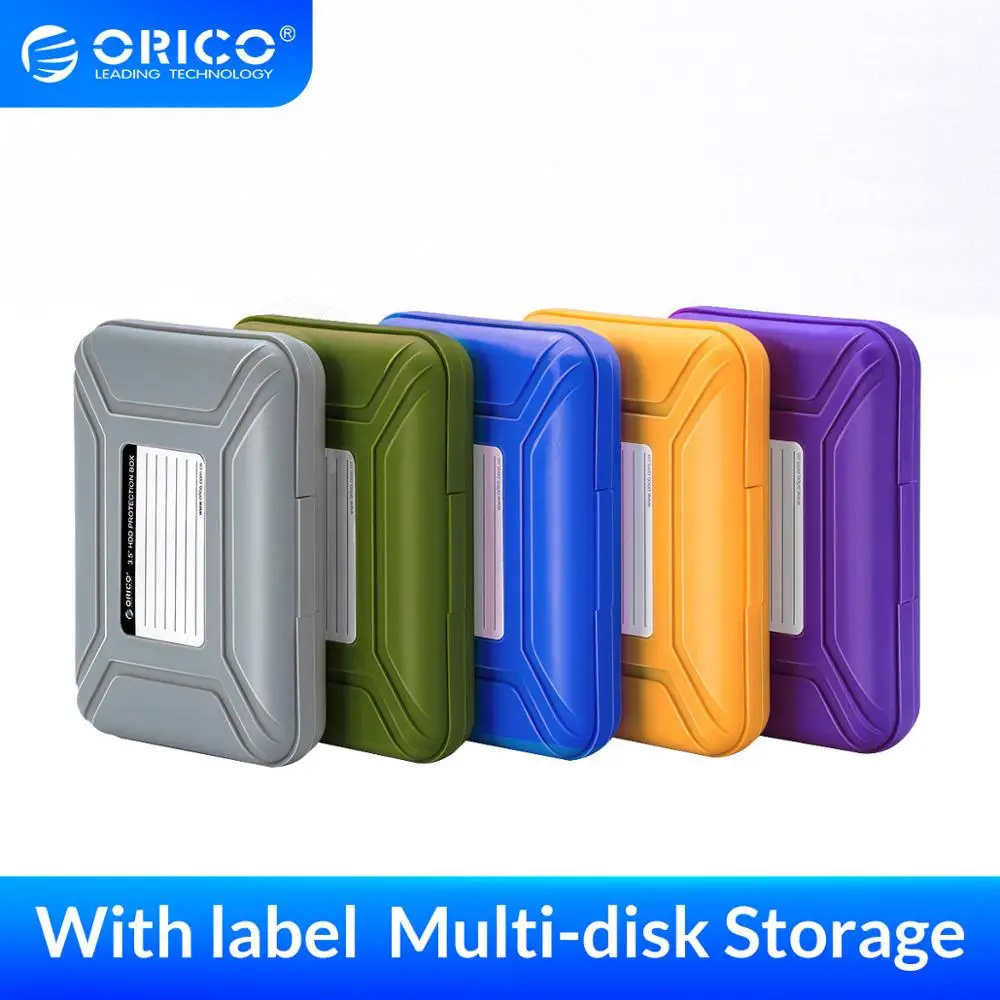 ORICO 3,5 zoll Externe Festplatte HDD Schutz Lagerung Box mit Label Wasser Abweisend Stoßfest Funtion
