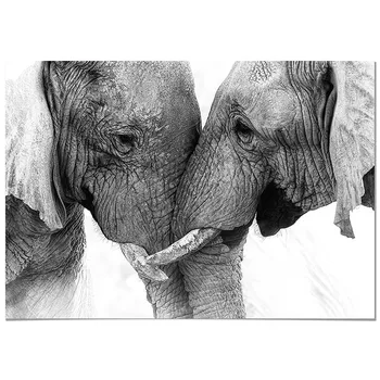 

Panorama Poster Elephants Couple - Printed on Poster - Animal Poster Wall Art - Animal Print Pictures - Modern Art Print for Walls - Animal Photos - Home Decoration