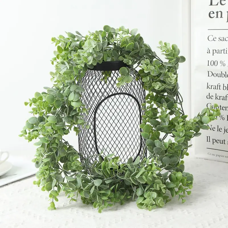 

Artificia Plant Greenery Eucalyptus Leaf Vine Rattan Wedding Party Decorative Hanging Wreath Garland Ornament Home Decorations