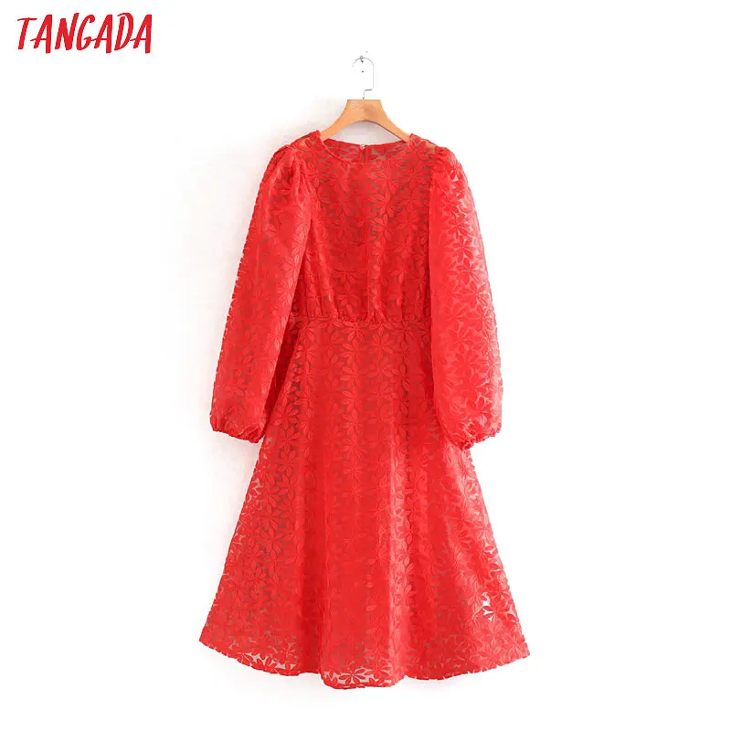 Tangada осеннее женское платье с цветочной вышивкой с длинным рукавом в стиле бохо Модное Длинное платье vestidos feminina 2W106