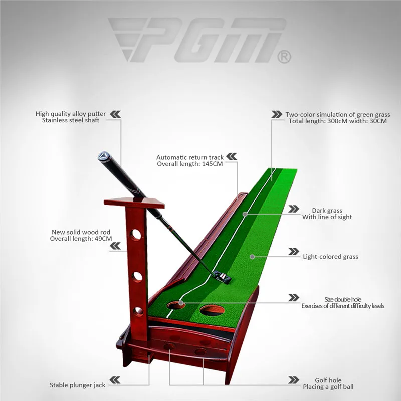 

Indoor Golf Putting Trainer Ball Return 3M/3.5M Solid Wood Putter Exercise Golf Practice Putting Equipment