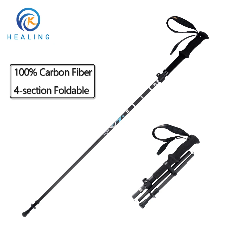 190g Super Light Trekking Poles Full Carbon Fiber Hiking Sticks Foldable 4-Section Ultralight Portable Travel Climing | - Цена: 4 453,19 - 7 958,85 руб.