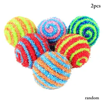

2PCS cat toy Sparkle Ball Cute Tinsel Ball Cat Toy Interactive Cat Ball toy for cat pet supplies cat для кошек Cat Supplies