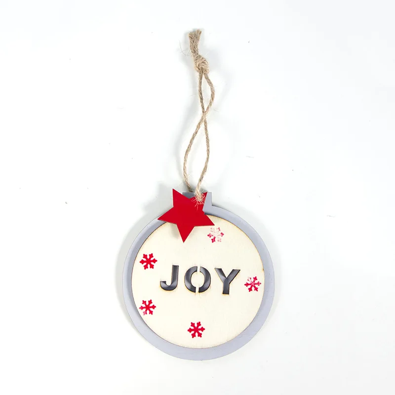 1pc-18-style B joy Рождественский Деревянный DIY кулон Noel гирлянды фигурные рождественские украшения для дома Natal Navidad дерево декор подарки на год - Цвет: 1pc-18-style B joy