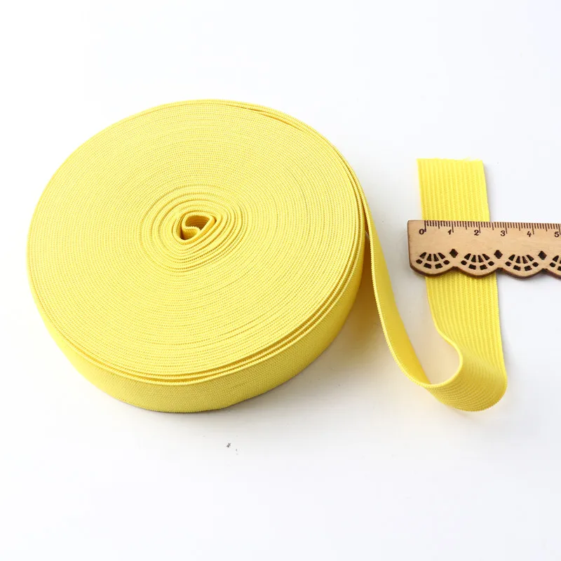 25Mm Color Elastic Band Thick Flat Braided Soft Rubber Spandex Webbing Sewing Lace Decorative Belt Clothing Accessories 1M
