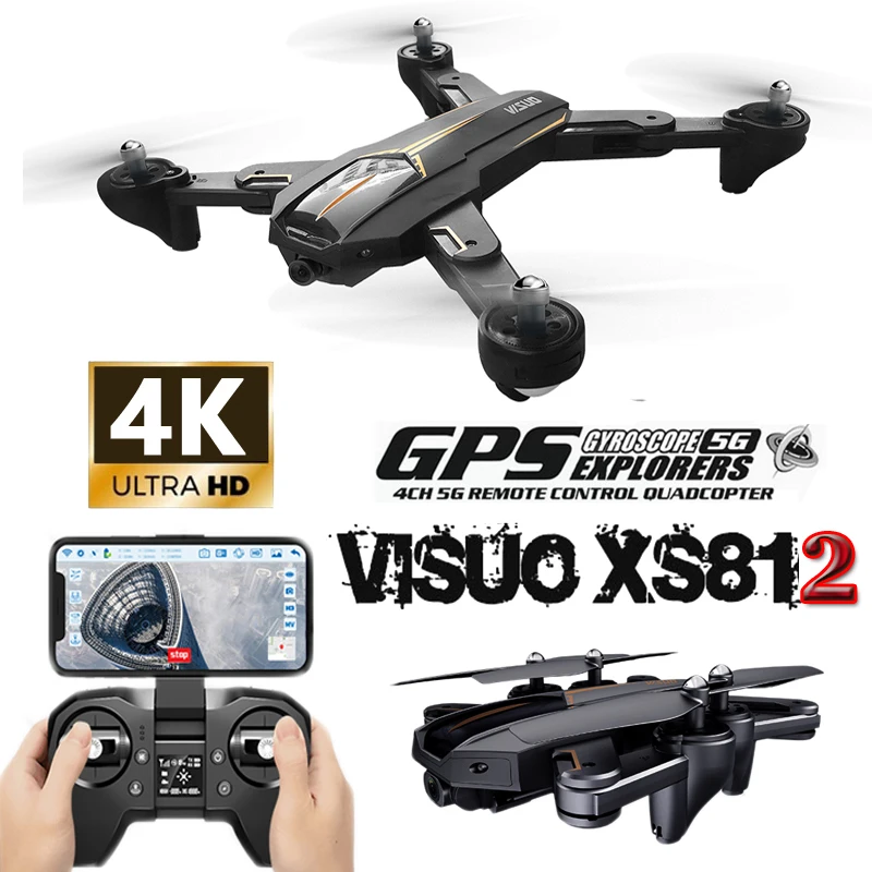 VISUO XS812 GPS 5G WiFi FPV с камерой 4K FHD 15 минут время полета складной Радиоуправляемый Дрон