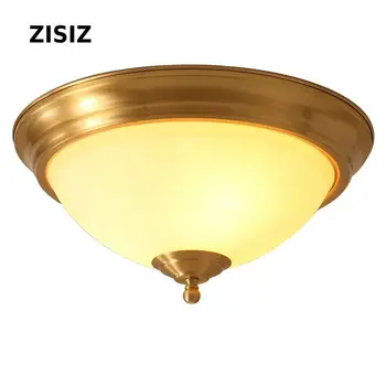 

American Glass Copper Ceiling Lamp Modern Simple Living Room Bedroom Light Corridor Corridor LED Ceiling Lamp