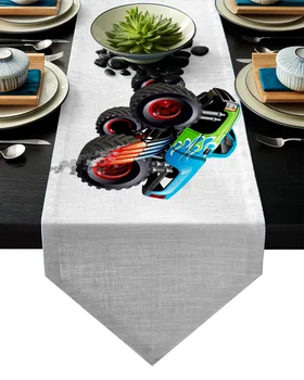 

Truck Cartoon Table Runner Table Flag Home Party Decorative Tablecloth Table Runners for Wedding