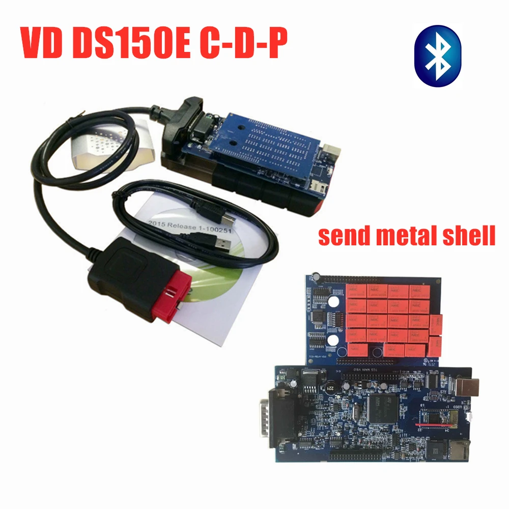 #*Cheap New Vci VD TCS C D P 2016R0 keygen with bluetooth Scanner for delphis vd ds150e c d p obd obd2 cars trucks diagnostic tool