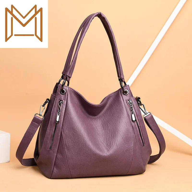 

2019 Genuine Leather Package Atmosphere Woman Package Cowhide Hand Bill Lading Shoulder Package