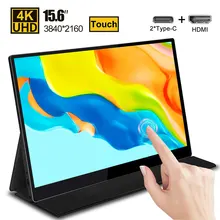 15.6 4k usb 3.1 type-c tela de toque monitor portátil para ps4 switch xbox huawei xiaomi telefone gaming monitor portátil display lcd