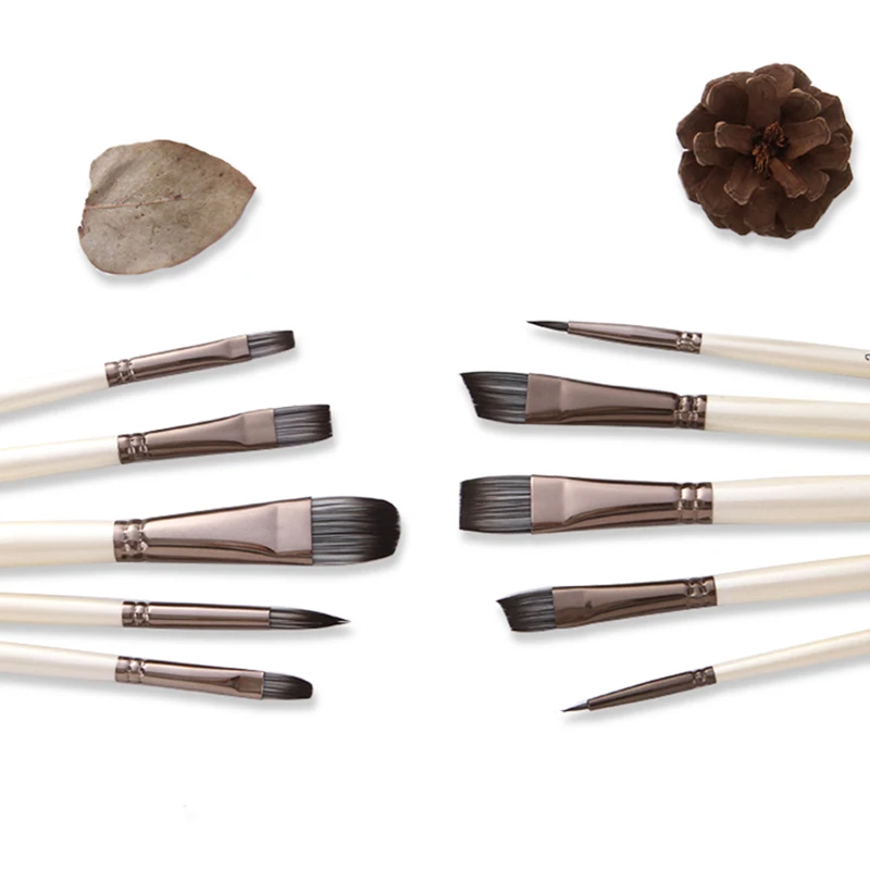 10 шт. высококачественный набор кистей для рисования акрил гуашь масло