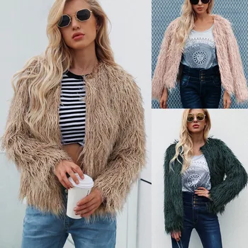 

Women Winter Warm Short Coat Faux Furs Fluffy Jacket Outwear IK88