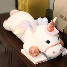 

2022 60cm Cute Rainbow Angel Unicorn Plush Stuffed Toys Soft Animals Horse Doll Sleeping Pillow Gift for Children Girls Baby