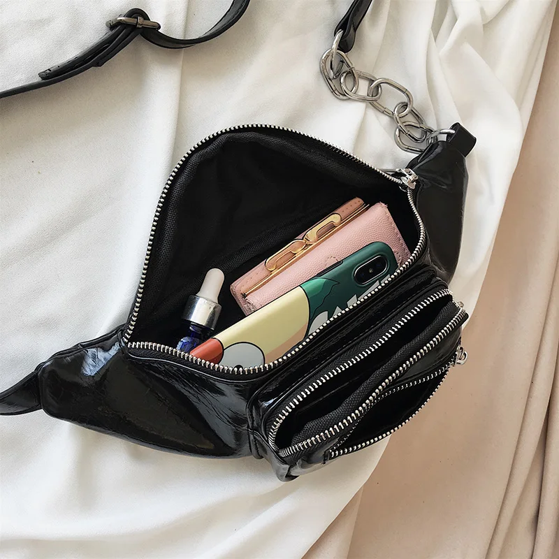Черная поясная сумка Beltbag Женская Высококачественная поясная сумка белая сумка через плечо на молнии Hanche Bumbag Женская модная нагрудная сумка